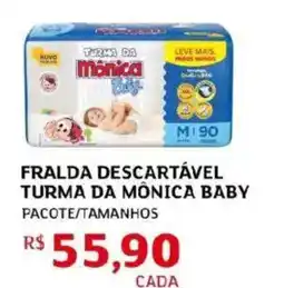 Assaí Atacadista Fralda descartável turma da mônica baby oferta