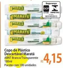 Atacadão Copo de Plástico Descartável Maratá ABNT Branco/Transparente oferta
