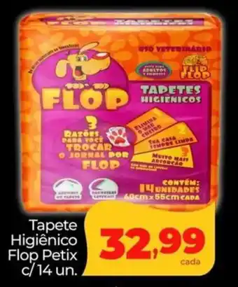 Lopes Supermercados Tapete Higiênico Flop Petix c/14 un. oferta