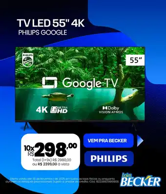 TV LED 55" 4K PHILIPS GOOGLE