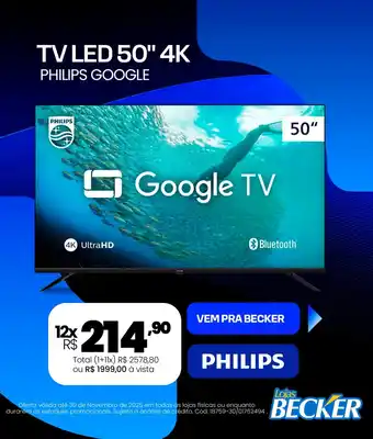 TV LED 50" 4K PHILIPS GOOGLE