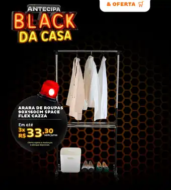 Arara de roupas 90x160cm space flex cazza