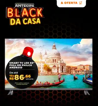 Casa e Vídeo Smart tv led 40" full hd philco android oferta
