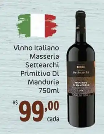 Dona de Casa Vinho Italiano Masseria Settearchi Primitivo Di Manduria 750ml oferta