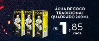 Bahamas Supermercados Água de coco tradicional quadrado oferta