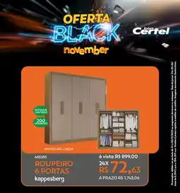 Lojas Certel ROUPEIRO 6 PORTAS kappesberg oferta