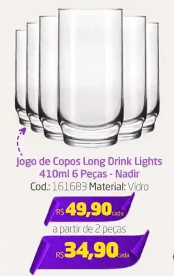 Preçolândia Jogo de Copos Long Drink Lights oferta