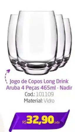 Preçolândia Jogo de Copos Long Drink Aruba 4 Peças Nadir oferta