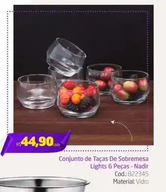 Preçolândia Conjunto de Taças De Sobremesa Lights 6 Peças - Nadir oferta