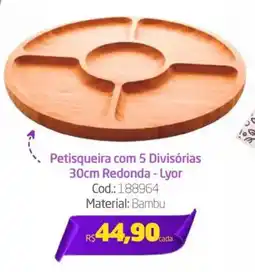 Preçolândia Petisqueira com 5 Divisórias 30cm Redonda - Lyor oferta