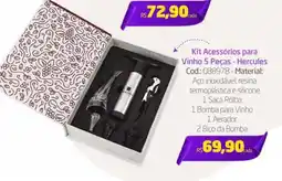 Preçolândia Kit Acessórios para Vinho 5 Peças - Hercules oferta