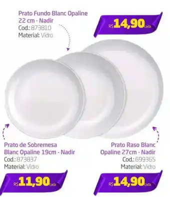Preçolândia Prato Fundo Blanc Opaline 22 cm - Nadir oferta