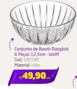 Preçolândia Conjunto de Bowls Bangkok 6 Peças 12,5cm - Wolff oferta