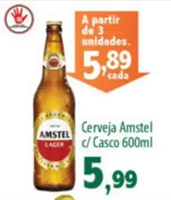 Econômico Atacadão Cerveja Amstel c/ Casco 600ml oferta