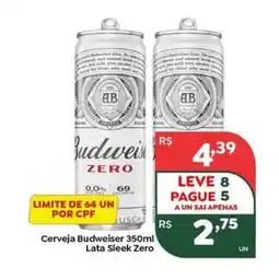 Verona Supermercados Cerveja Budweiser Lata Sleek Zero oferta