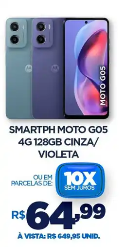 DB Supermercados Smartph moto go5 4g 128gb cinza/ violeta oferta