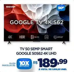 DB Supermercados Tv 50 semp smart GOOGLE 50S62 4K UHD oferta