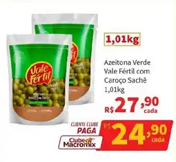 Macromix Atacado Azeitona Verde Vale Fértil com Caroço Sachê oferta
