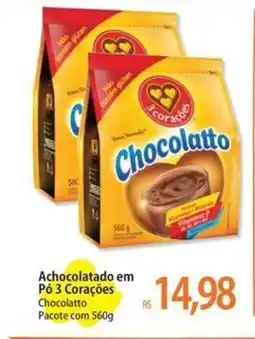 Atacadão Achocolatado em Pó 3 Corações oferta