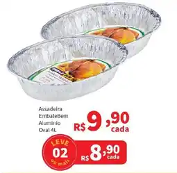 Macromix Atacado Assadeira EmbaleBem Alumínio Oval oferta