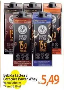 Atacadão Bebida Láctea 3 Corações Power Whey oferta