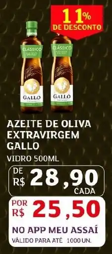 Assaí Atacadista Azeite de oliva extravirgem gallo vidro oferta