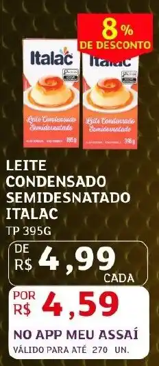 Leite condensado semidesnatado italac