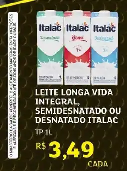Assaí Atacadista Leite longa vida integral semidesnatado ou desnatado italac oferta