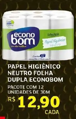 Assaí Atacadista Papel higiênico neutro folha dupla econobom oferta