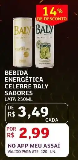Assaí Atacadista Bebida energética celebre baly sabores oferta