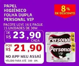 Assaí Atacadista Papel higienico folha dupla personal vip oferta