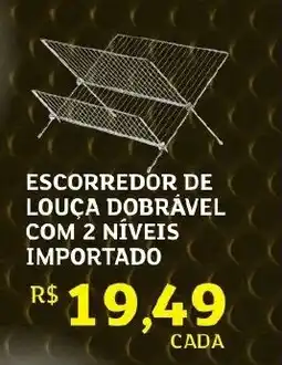 Assaí Atacadista Escorredor de louça dobrável com 2 níveis importado oferta