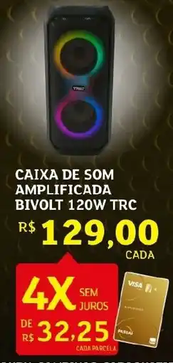 Assaí Atacadista Caixa de som amplificada bivolt 120w trc oferta