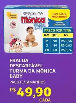 Assaí Atacadista Fralda descartável turma da monica baby oferta