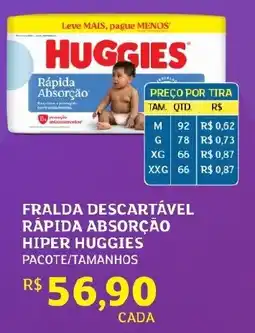 Assaí Atacadista Fralda descartável rápida absorção hiper huggies oferta