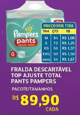 Assaí Atacadista Fralda descartável top ajuste total pants pampers oferta