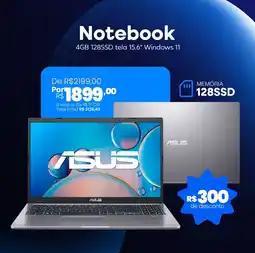 Lojas Becker Notebook 4GB 128SSD tela 15.6" Windows 11 oferta