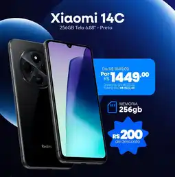 Lojas Becker Xiaomi 14C 256GB Tela 6,88" - Preto oferta