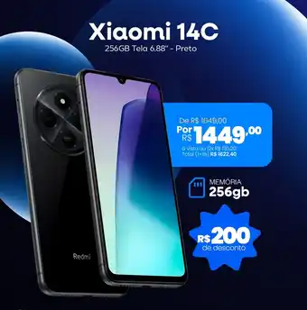 Xiaomi 14C 256GB Tela 6,88" - Preto