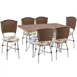 Benoit Conjunto Fil Mesa Josi 24200 MDP com 6 Cadeiras Giovana 6200 Junco Cromada oferta