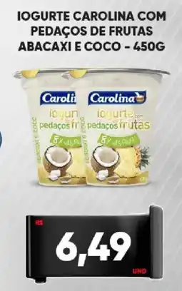 Tatico Iogurte carolina com pedaços de frutas abacaxi e coco oferta