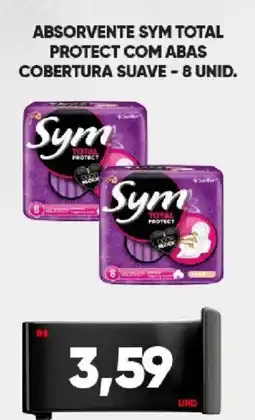 Tatico Absorvente sym total protect com abas cobertura suave - 8 unid. oferta