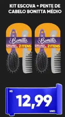 Tatico Kit escova + pente de cabelo bonitta médio oferta