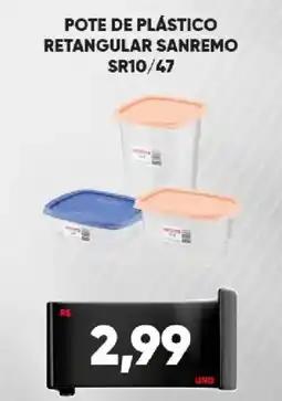 Tatico Pote de plástico retangular sanremo oferta