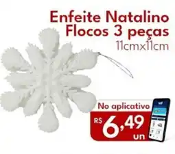 Supermercados Baklizi Enfeite Natalino Flocos 3 peças oferta
