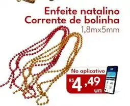 Supermercados Baklizi Enfeite natalino Corrente de bolinha oferta
