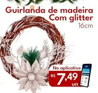 Supermercados Baklizi Guirlanda de madeira Com glitter oferta