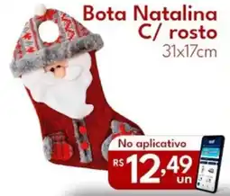 Supermercados Baklizi Bota Natalina C/ rosto oferta