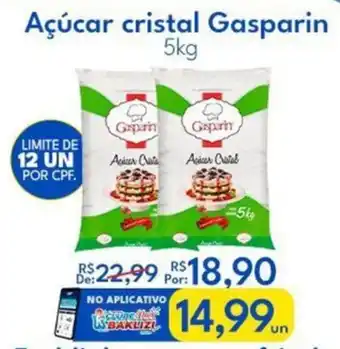 Supermercados Baklizi Açúcar cristal Gasparin oferta