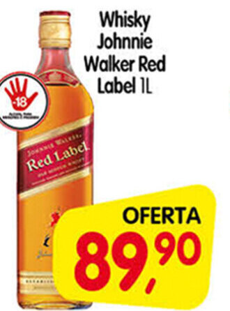 Cercadão Whisky Johnnie Walker Red Label 1L oferta